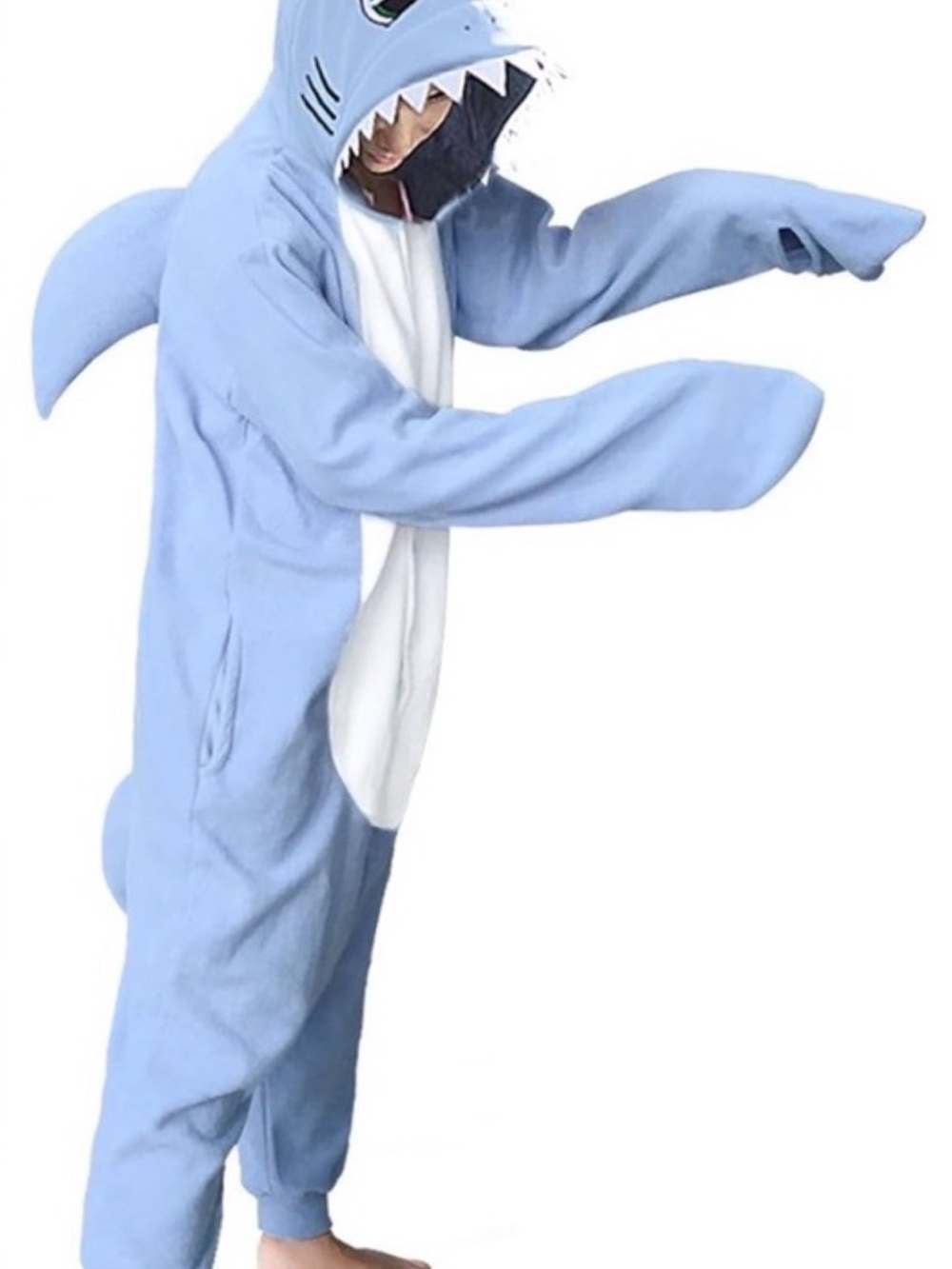 Light Blue Shark Onesie with White Belly
